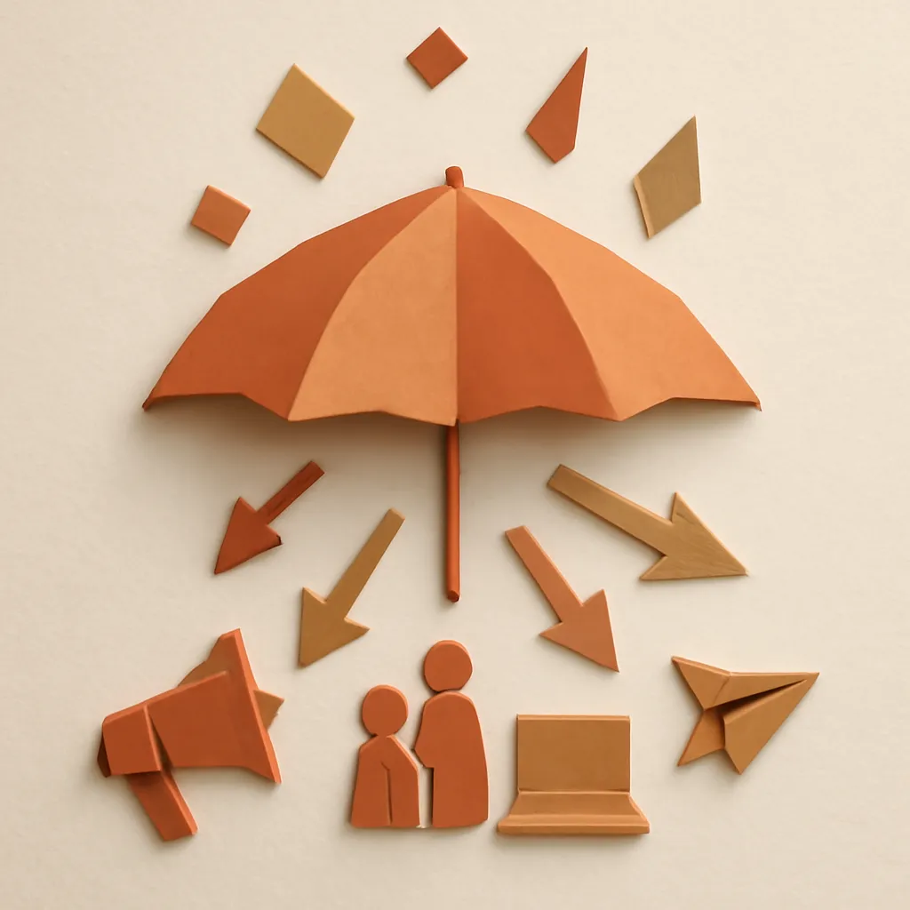 Marketing strategy diagram illustrating effective ways to promote template families.