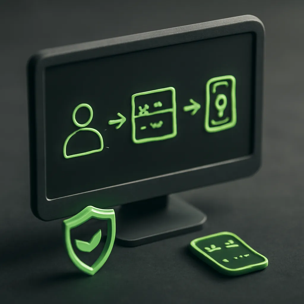 Infographic illustrating the steps to enable two-factor authentication.