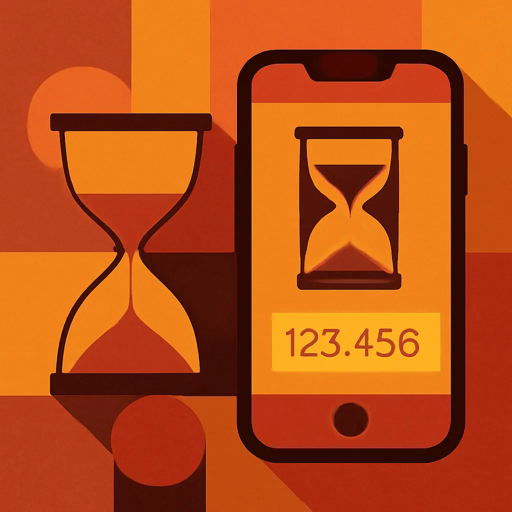 Two-factor authentication app on a smartphone