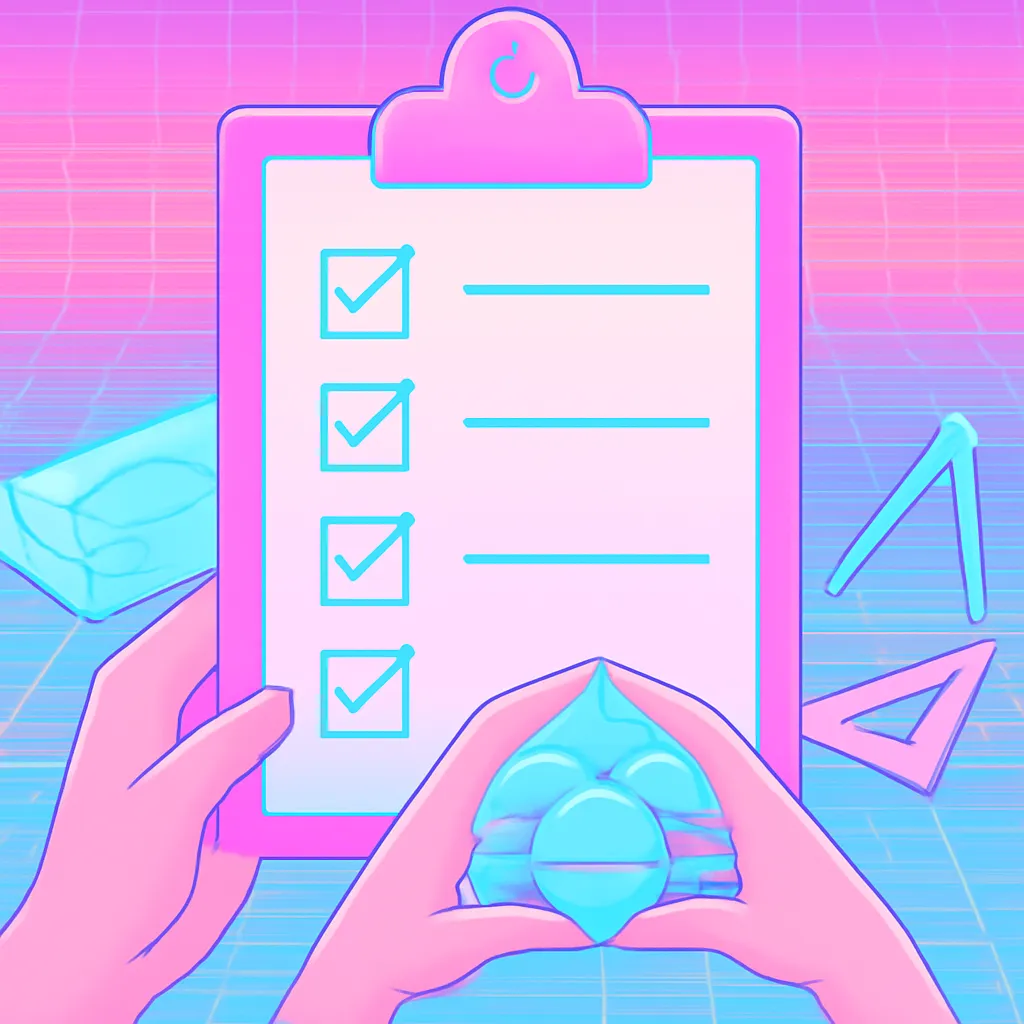 Lista de verificación con elementos marcados en un portapapeles