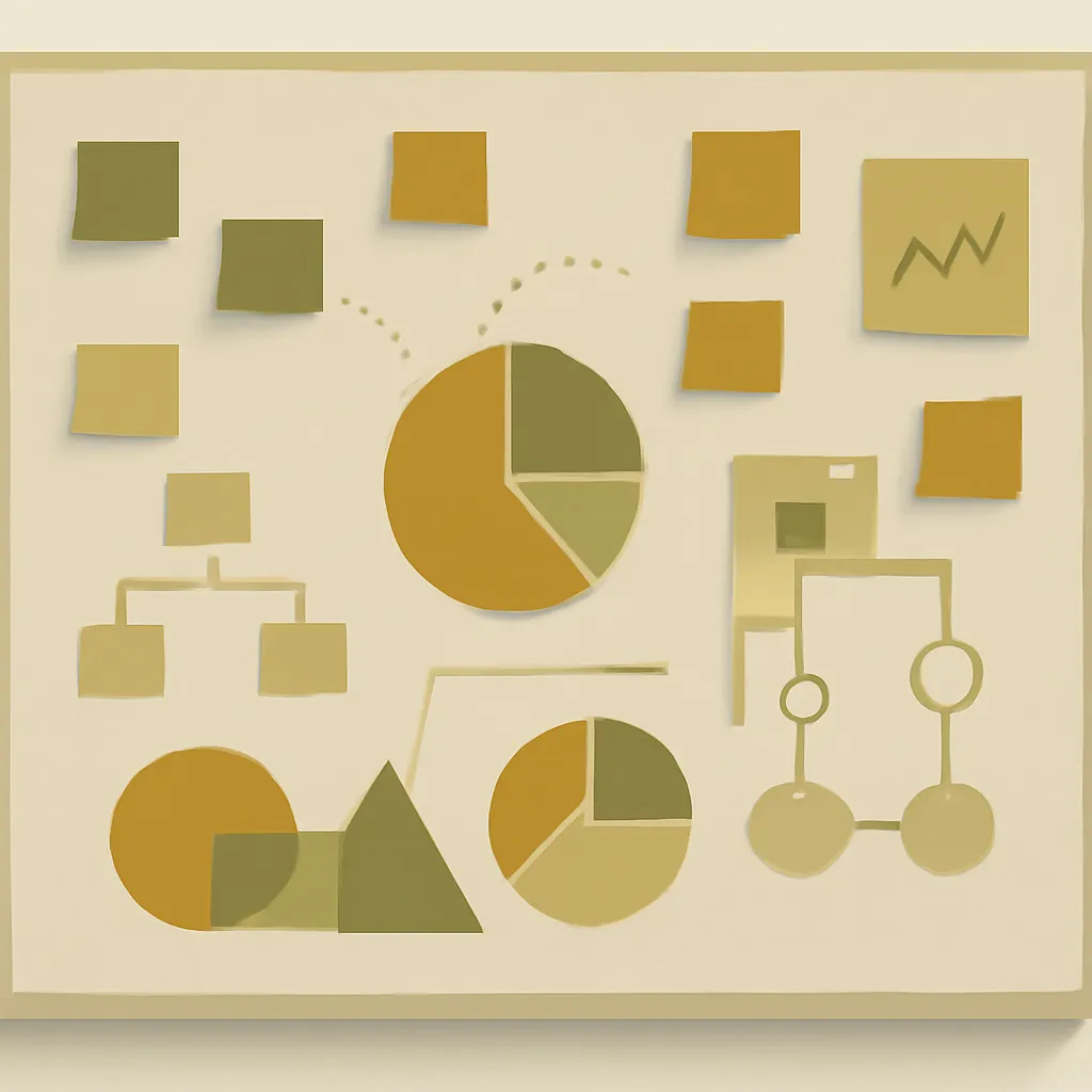 Brainstorming session with sticky notes and diagrams about SaaS features.