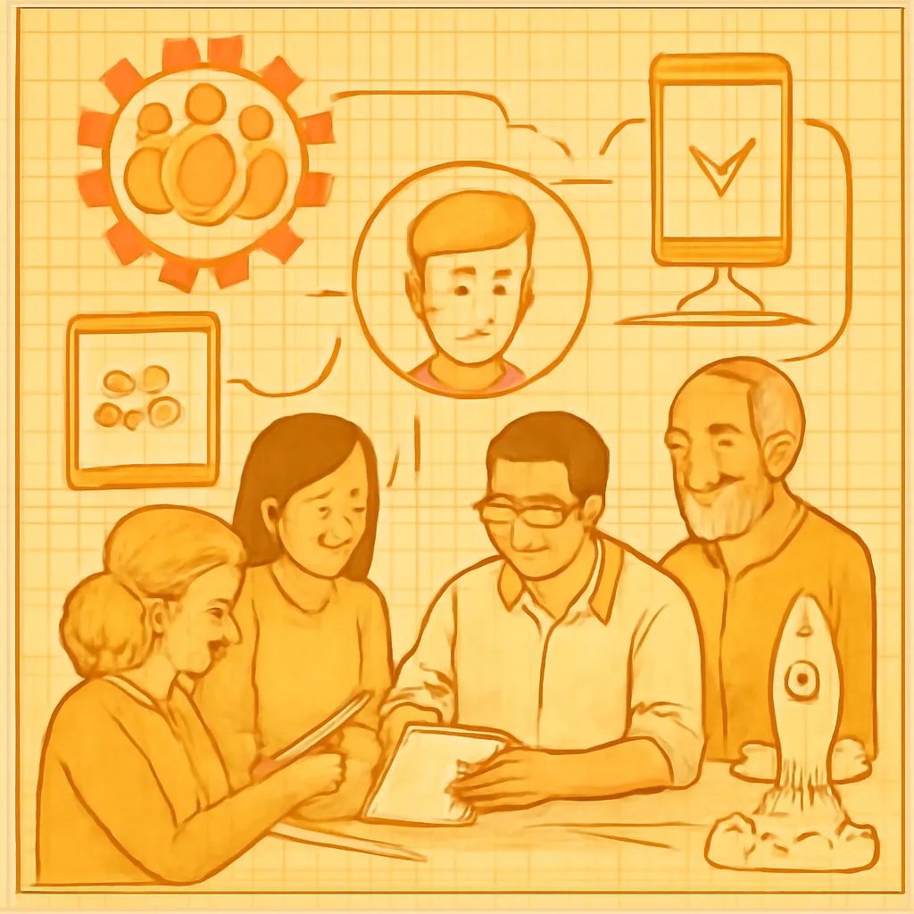 Visual representation of the stages of digital product development