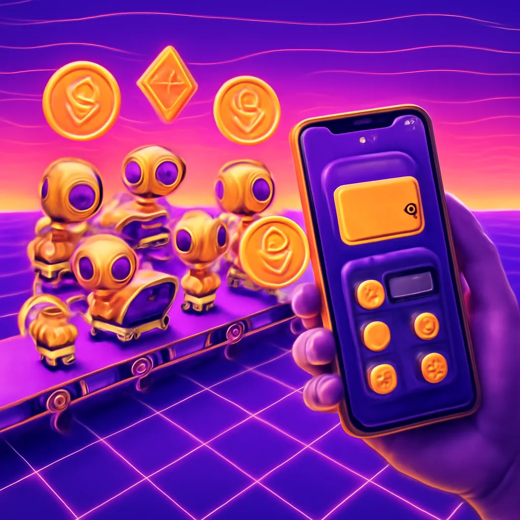 Hand holding a smartphone with a crypto wallet app.