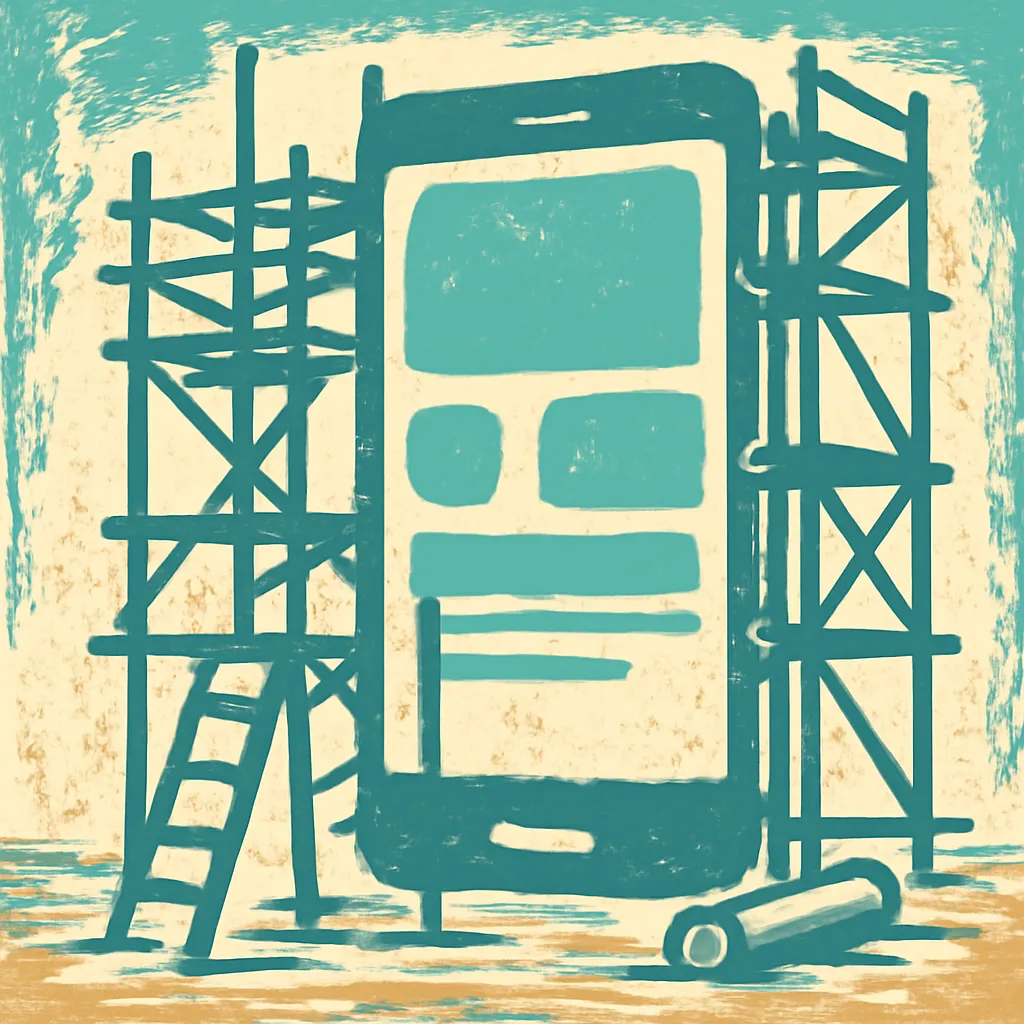 Graphic designer working on a digital canvas, creating a mobile app template.