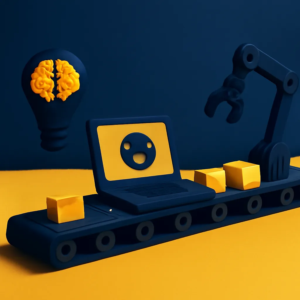 Team of developers collaborating with AI tools.