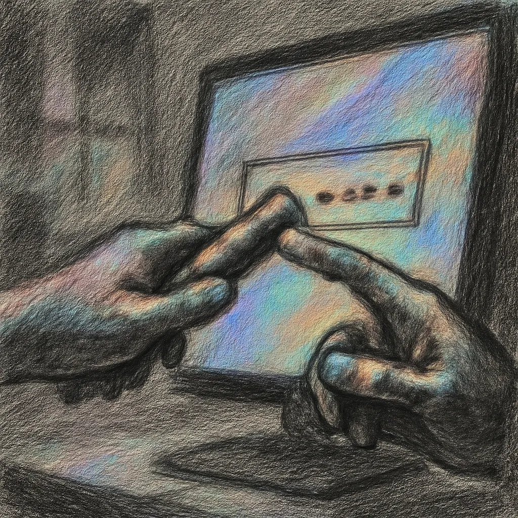 Close-up of a hand entering a verification code on a computer screen.