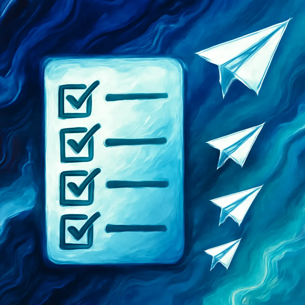 Visual representation of a checklist for template approval.