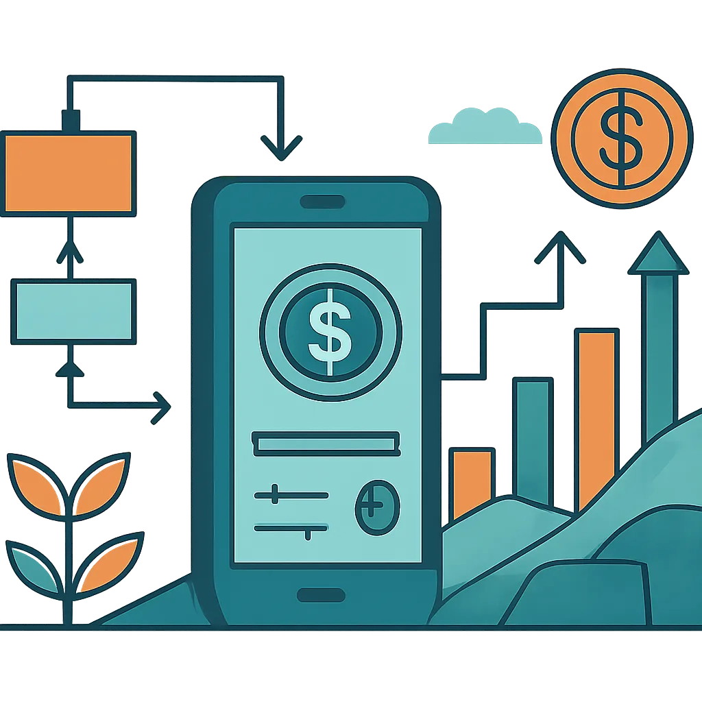 Digital wallet displaying USDC transactions in a creative workspace.