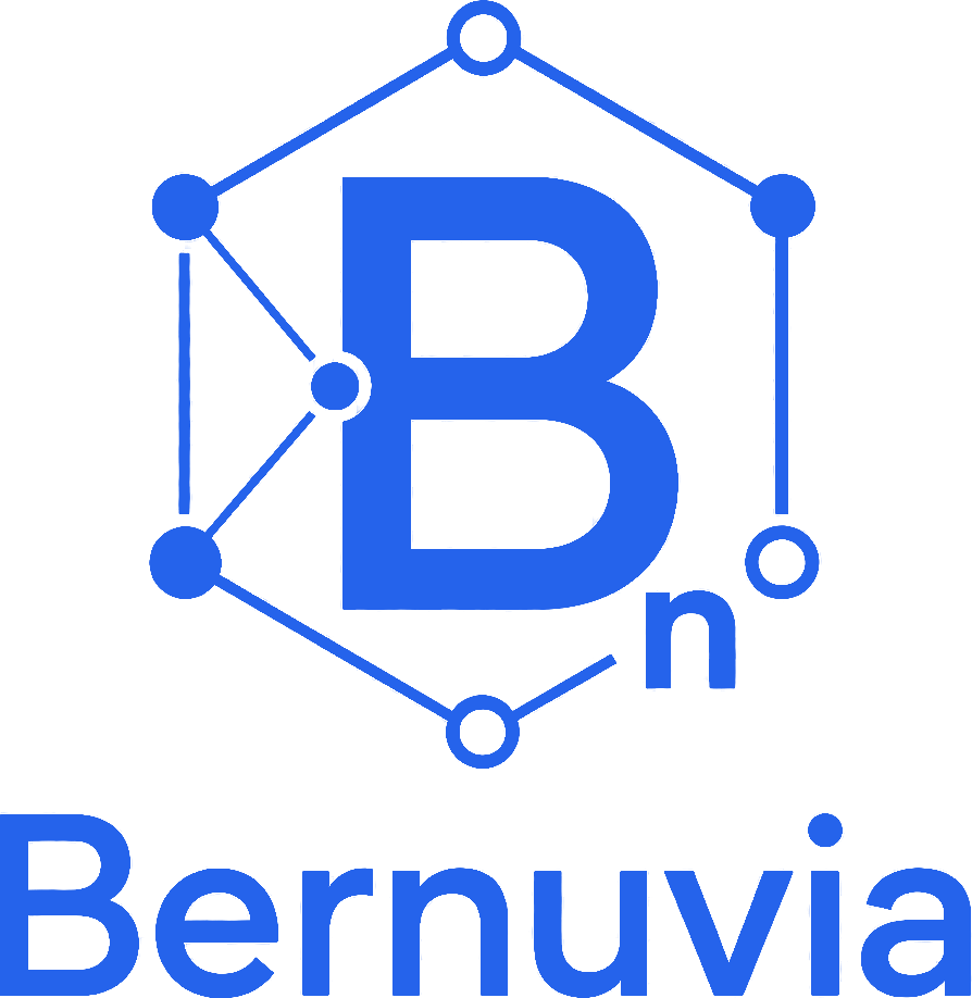 Stacked logo Bernuvia · Blue